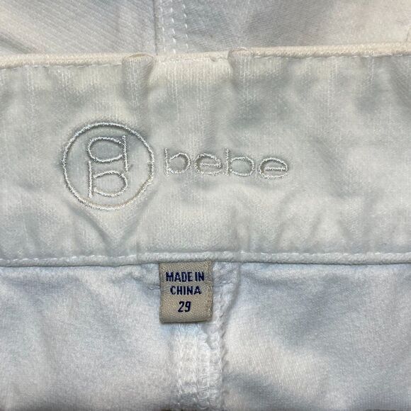 BEBE with Rhinestone Decor Back Pocket & Embroidery Shorts Size 29. - Picture 9 of 9